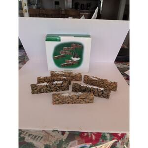 Vintage Dept 56 Village Stone Wall Set of 6 #56.52629 Christmas - Original Box
